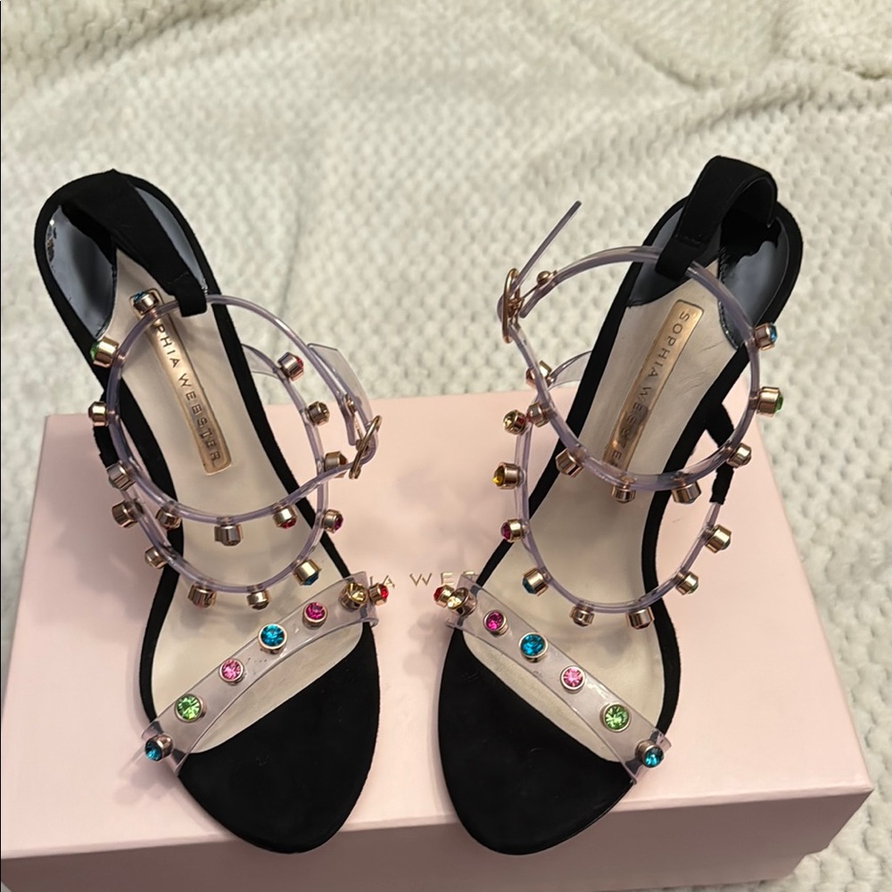 Sophia Webster Black Stiletto Heels with Studded Design